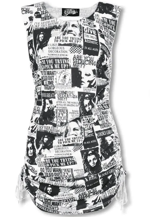 Punk Kleid im Zeitunsdesign