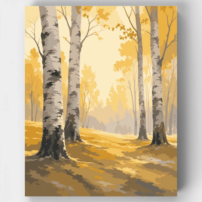 Foggy Birch Grove - Paint by Numbers Kit