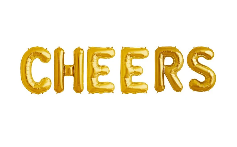 Ballonschriftzug "Cheers"