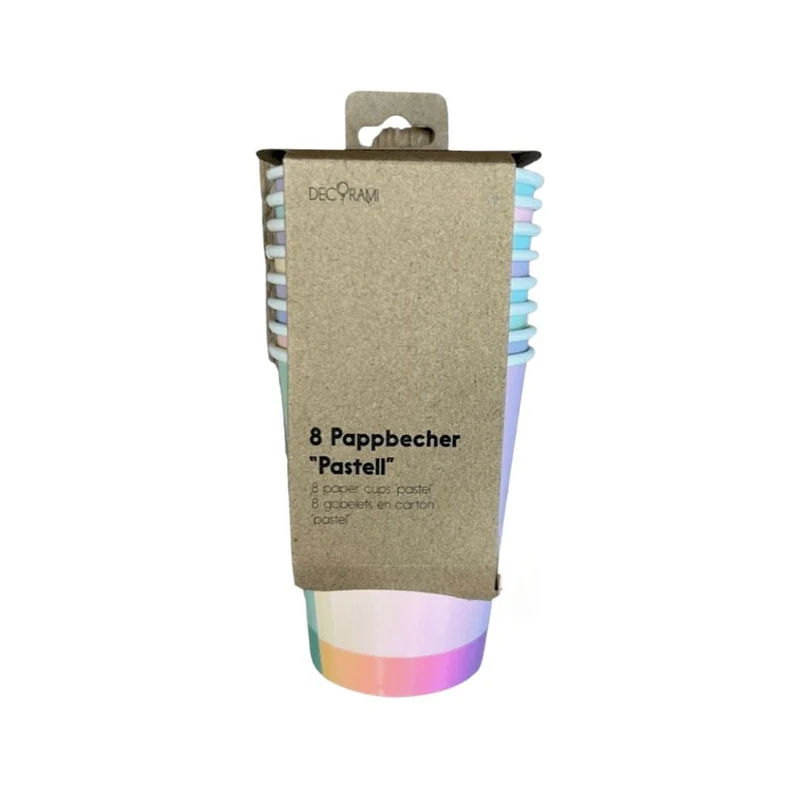 Pappbecher Pastell 8 Stk.