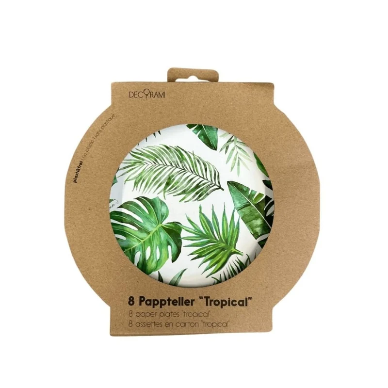 Pappteller Tropical 8+1 Stk.