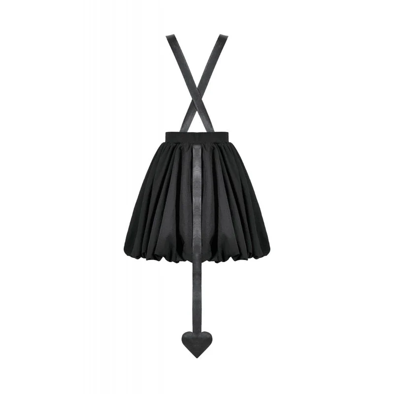 Gothic-Kleid für Damen mit Fledermausflügel-Schnalle, Trägern und Schleppe