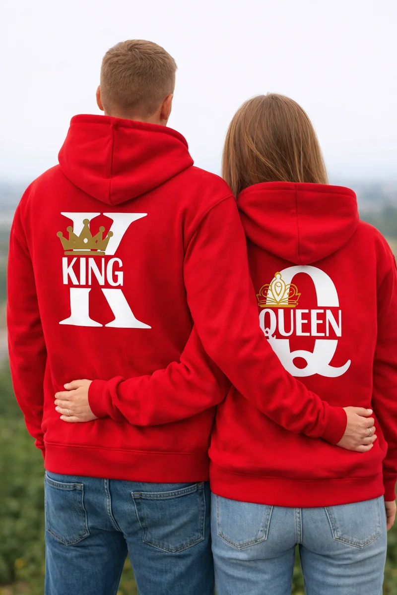 King And Queen Pullover Mit 5 Und 10