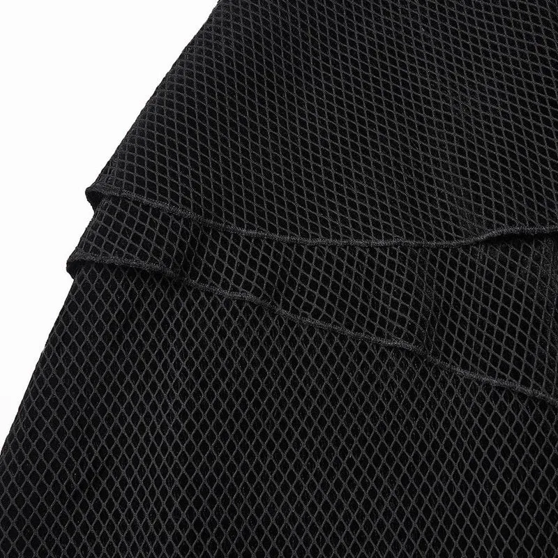 Damen Punk Unregelmäßiges Mehrschicht-Netzkleid mit Saum