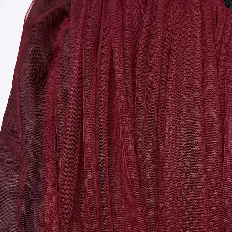 Gothic-Abendkleid mit Blumenmuster und Schnürung für Damen, Hochzeitskleid