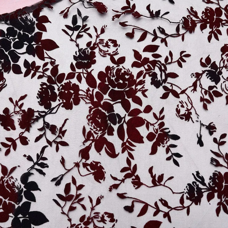 Gothic-Abendkleid mit Blumenmuster und Schnürung für Damen, Hochzeitskleid