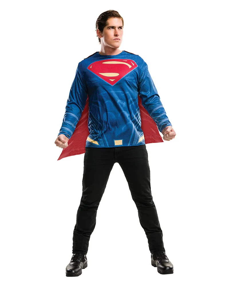 Superman Shirt mit Cape für Erwachsene