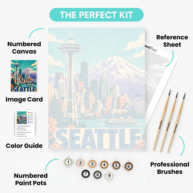 Space Needle Skyline - Paint by Numbers Kit
