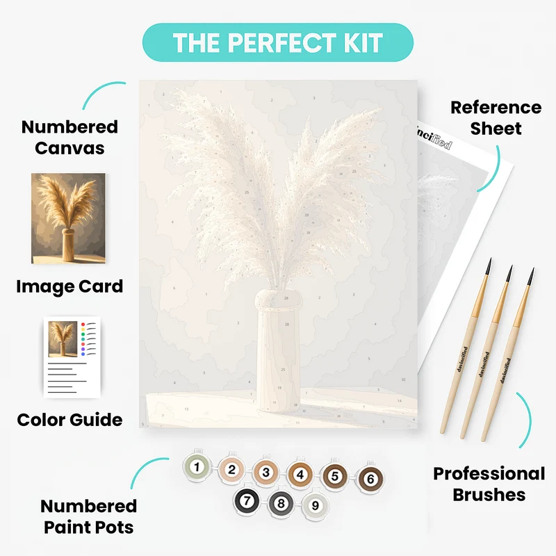 Golden Pampas Grass - Paint by Numbers Kit