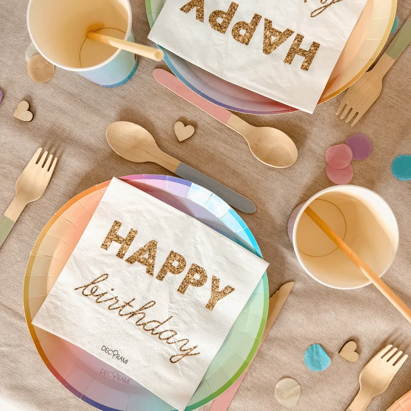 Eco-Servietten "Happy Birthday" Sparkle 20+1 Stk.