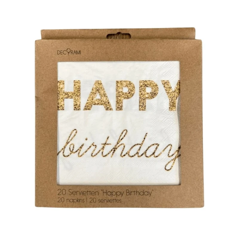 Eco-Servietten "Happy Birthday" Sparkle 20+1 Stk.