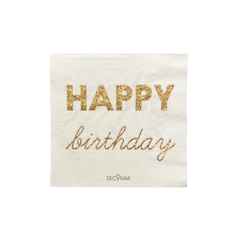 Eco-Servietten "Happy Birthday" Sparkle 20+1 Stk.