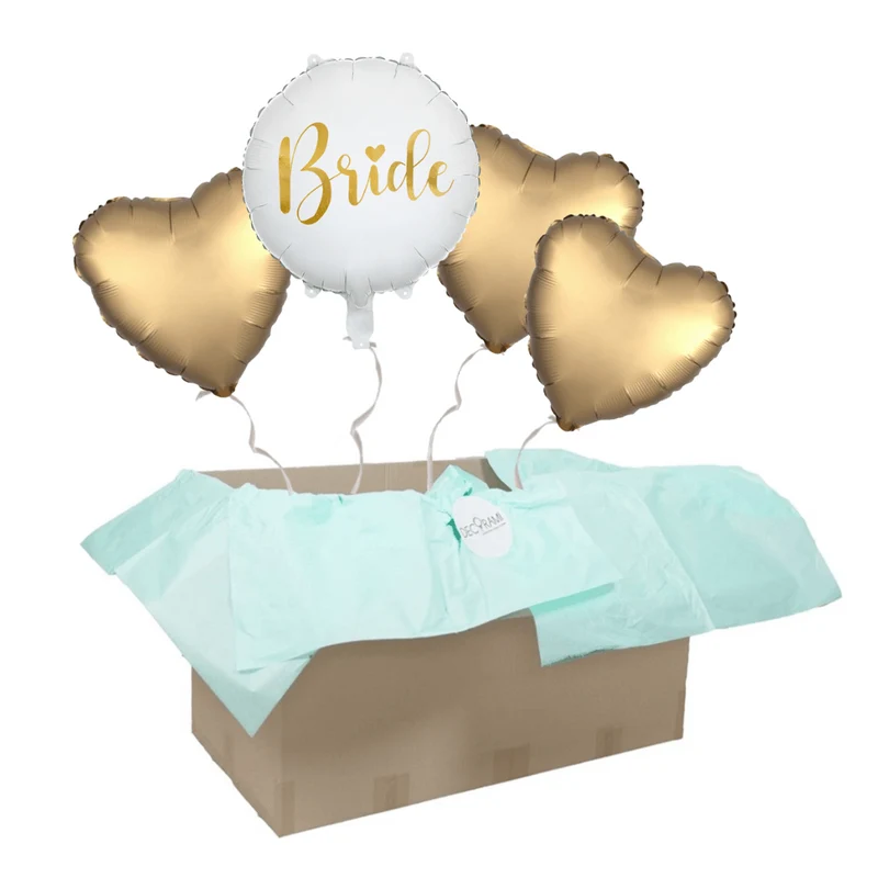 Heliumballon-Geschenk "Bride" Gold