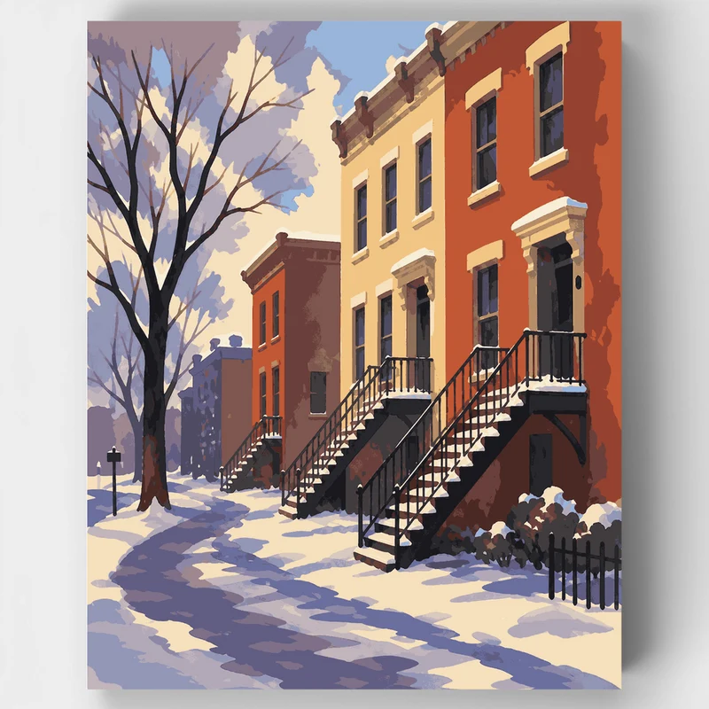 Plateau Winter Staircases - Paint by Numbers Kit