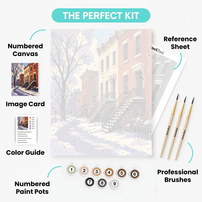 Plateau Winter Staircases - Paint by Numbers Kit