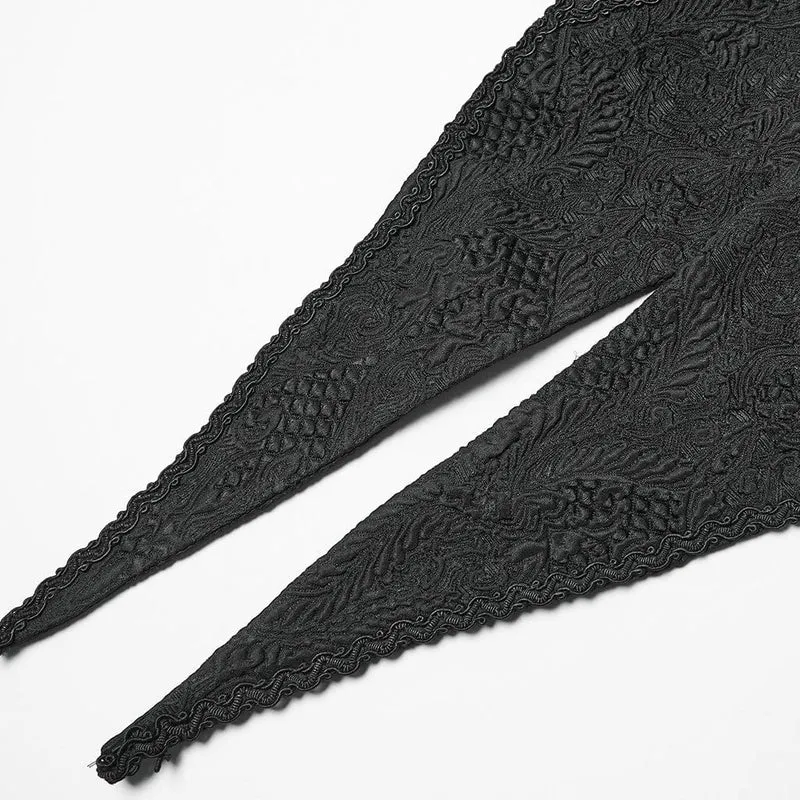 Gothic-Jacquard-Weste mit Schwalbenschwanz und Schnalle für Damen