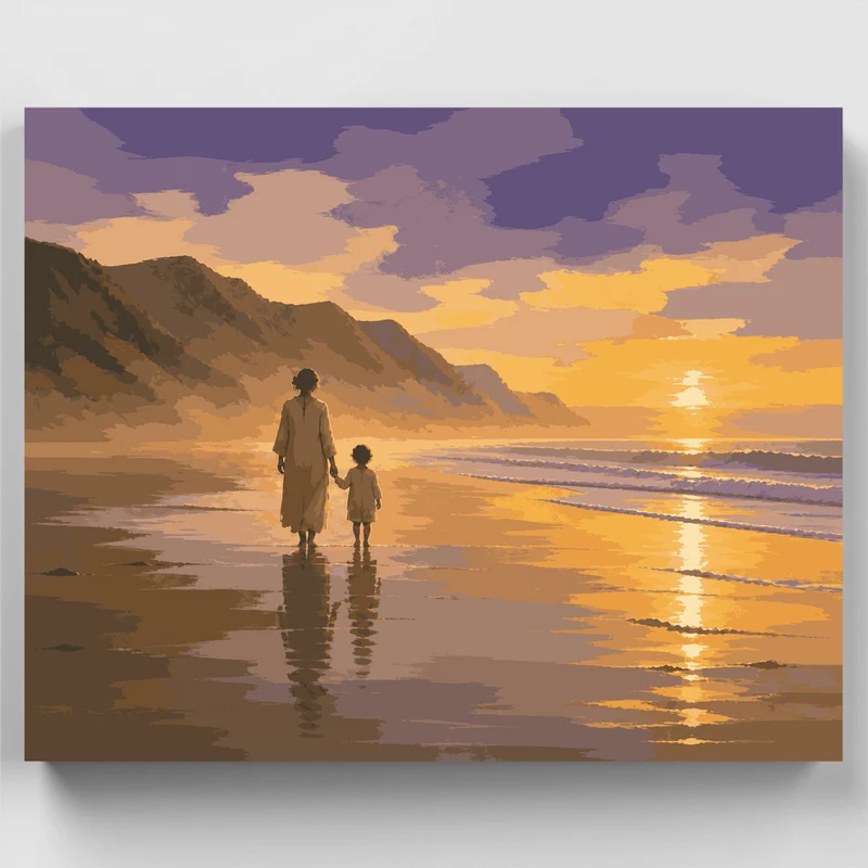 Twilight Beach Stroll - Paint by Numbers Kit
