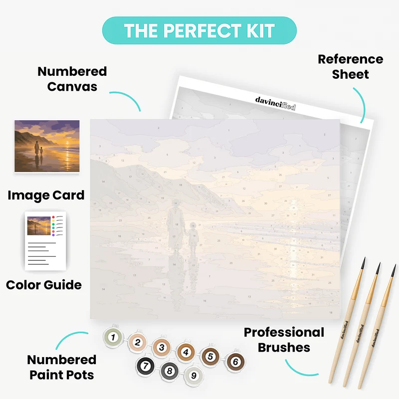Twilight Beach Stroll - Paint by Numbers Kit