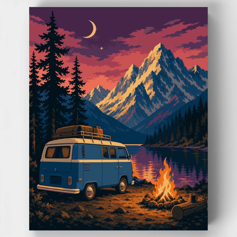 Twilight Van Life Campout - Paint by Numbers Kit