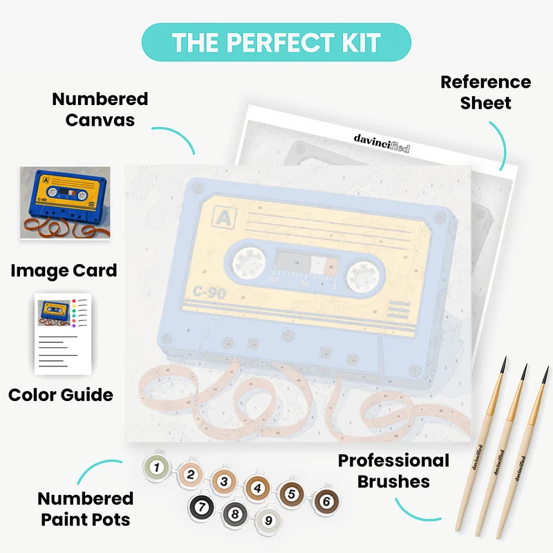 Retro Cassette Tape - Paint by Numbers Kit