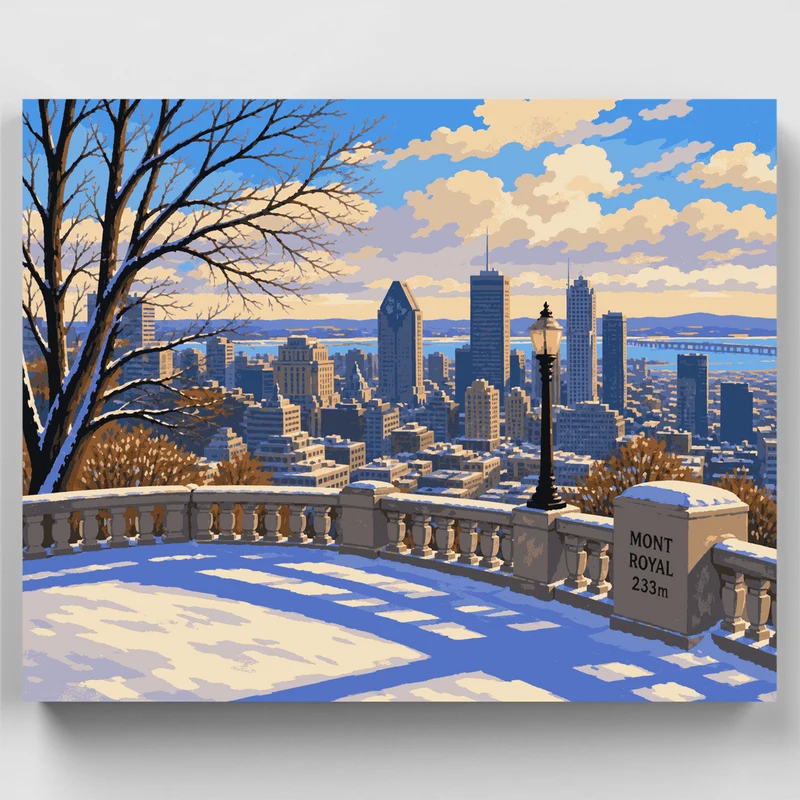 Mont Royal Winter Lookout - Paint by Numbers Kit