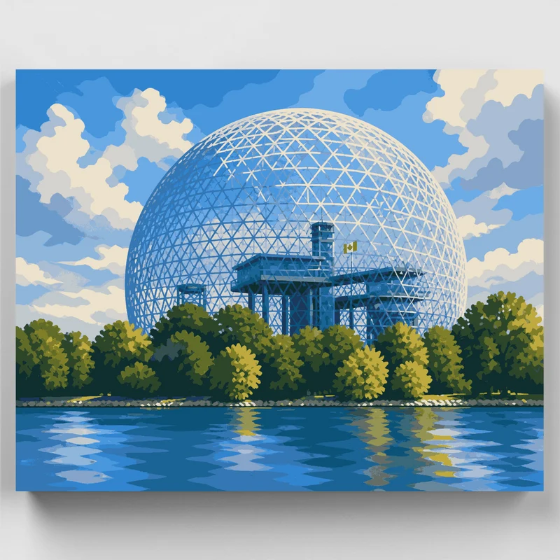 Montreal Biosphere Dome - Paint by Numbers Kit