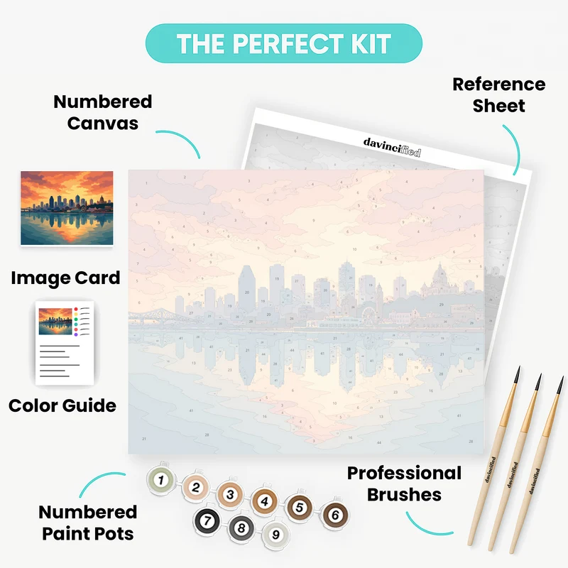 Montreal Dawn Reflection - Paint by Numbers Kit