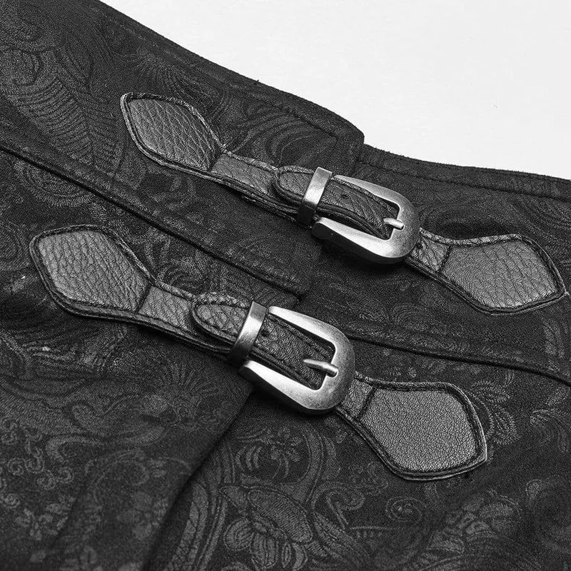 Herren-Maxi-Überrock mit Gothic-Blumenmuster und hoher Taille
