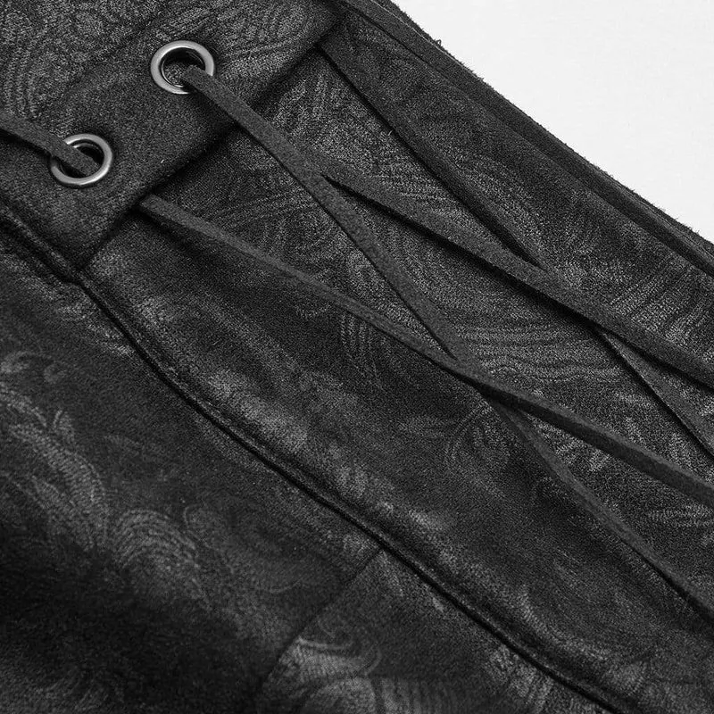Herren-Maxi-Überrock mit Gothic-Blumenmuster und hoher Taille