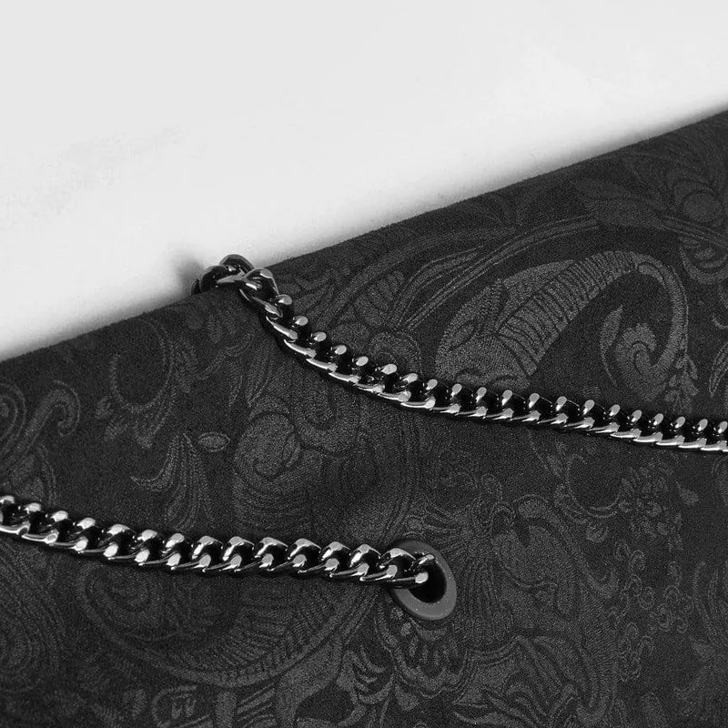 Herren-Maxi-Überrock mit Gothic-Blumenmuster und hoher Taille