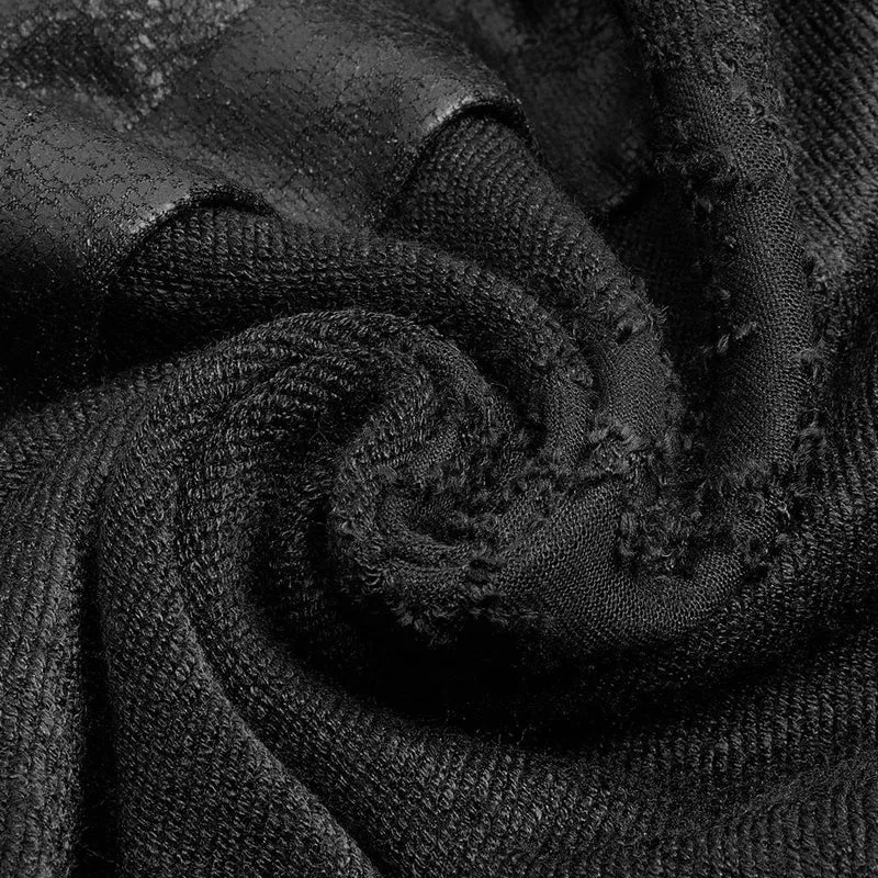 Damen-Langjacke aus Kunstleder mit Punk-Schnürung und Schnalle
