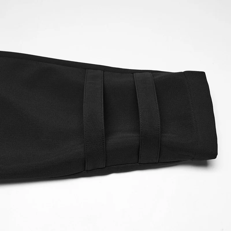 Herren Punk-Kapuzenjacke mit Ösen und Umlegekragen