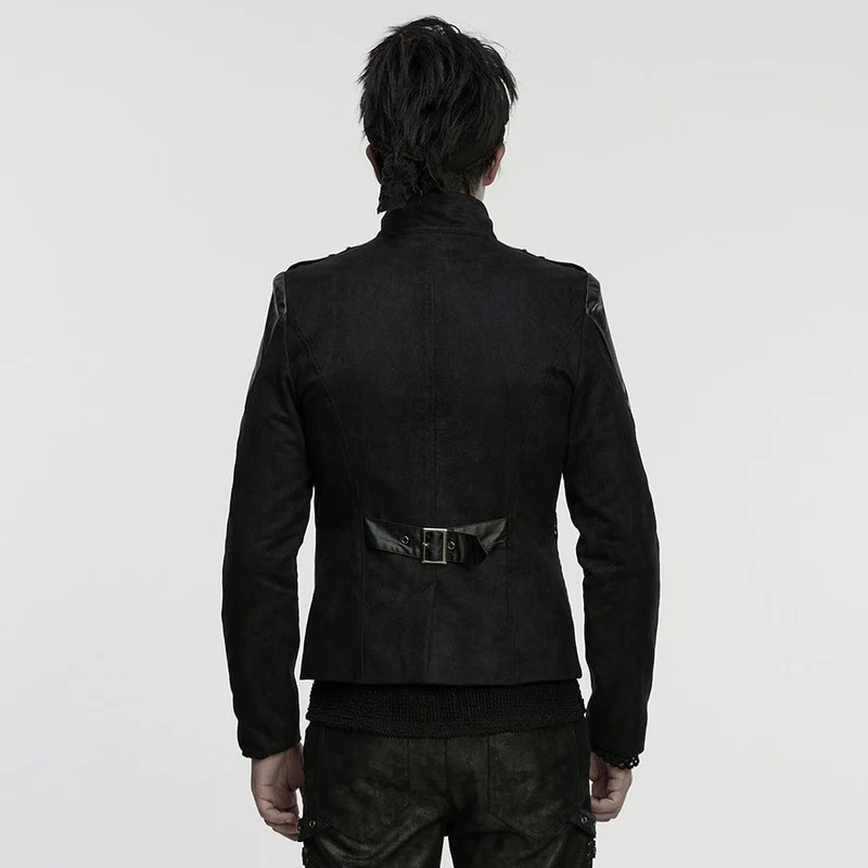 Herrenjacke mit Punk-Ösen und Reißverschluss und Stehkragen