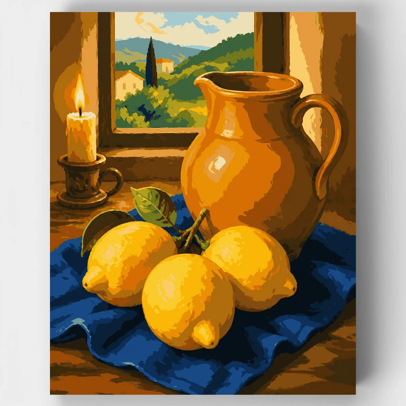 Tuscan Lemons & Pitcher - Paint by Numbers Kit