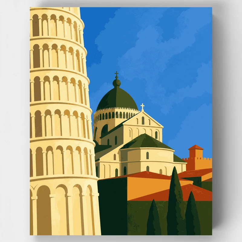 Leaning Tower of Pisa - Paint by Numbers Kit