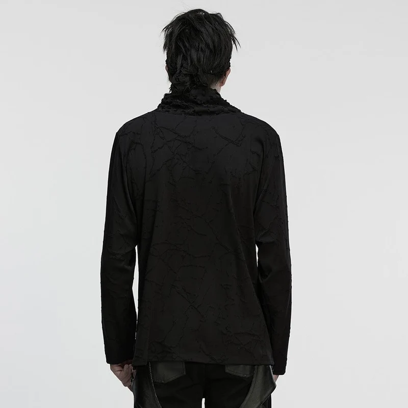 Herren Cyberpunk Rivet Ripped Loose T-Shirt