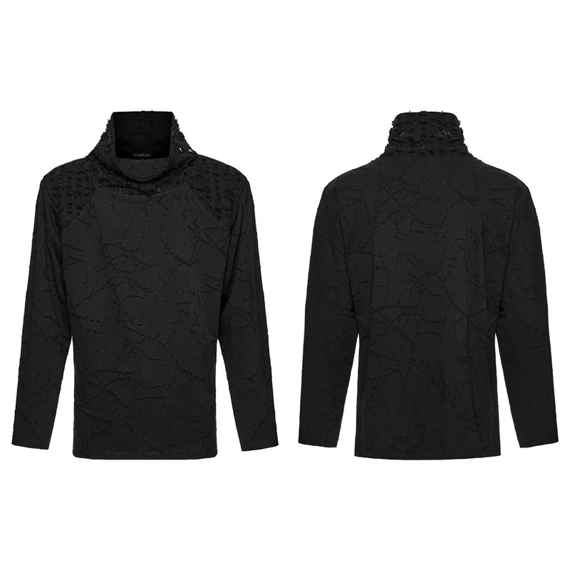 Herren Cyberpunk Rivet Ripped Loose T-Shirt