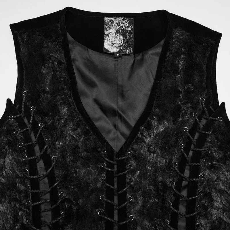 Gothic-Weste für Herren mit Schnürung und Schnallenverschluss