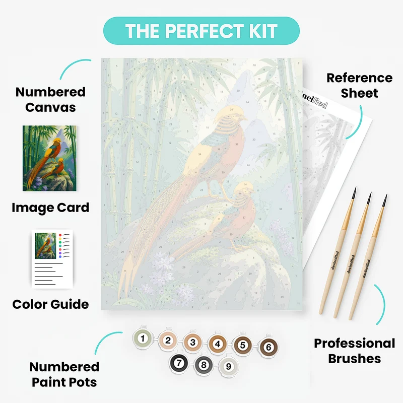 Golden Pheasant Pair - Paint by Numbers Kit