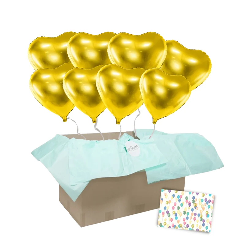 Heliumballon-Geschenk XXL 8 Herzen Wunschfarbe