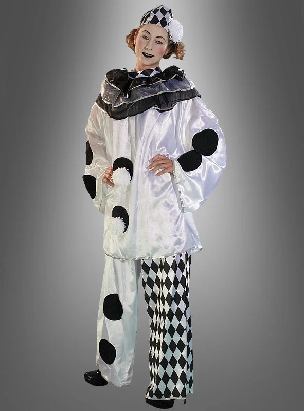 Pierrot Karneval Kostüm schwarz weiß