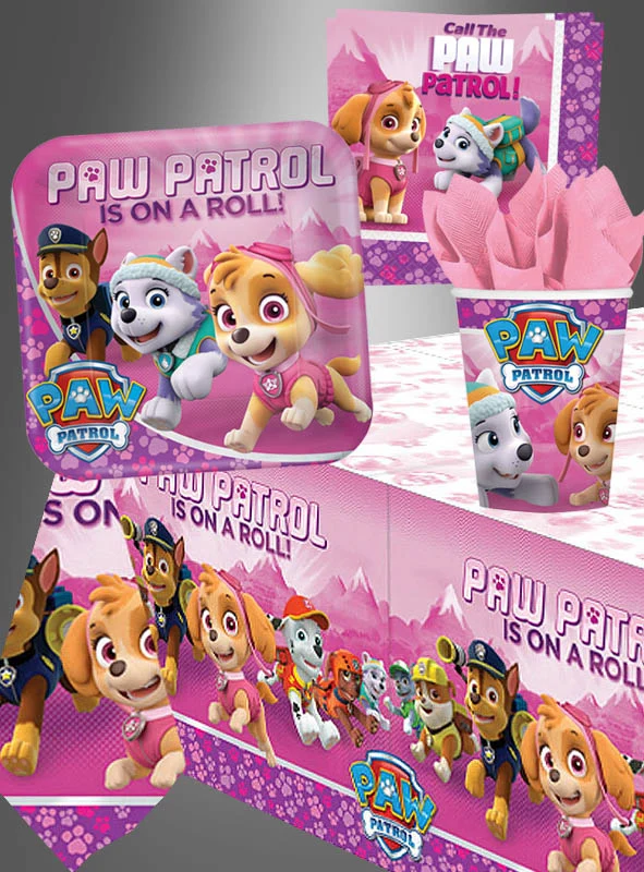 Mädchen Partydeko Paw Patrol pink 61 Teile