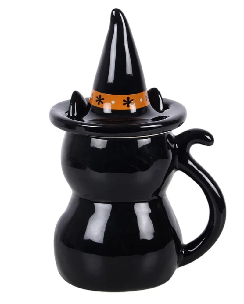 Frightful Folk – Becher mit Deckel „Schwarze Katze“ 19cm