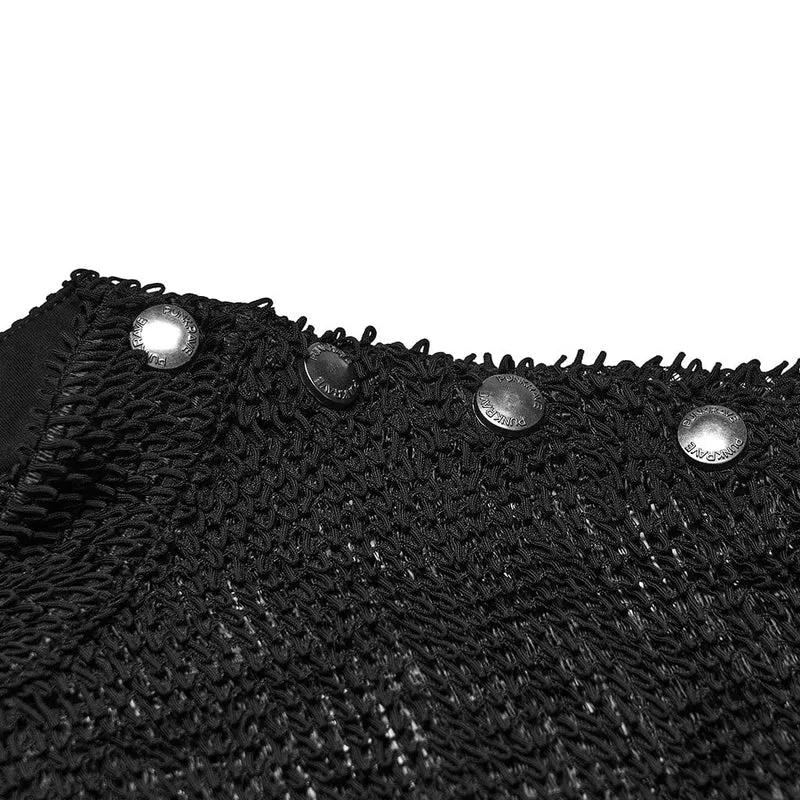 Herren Punk Eyelets Mesh T-Shirt