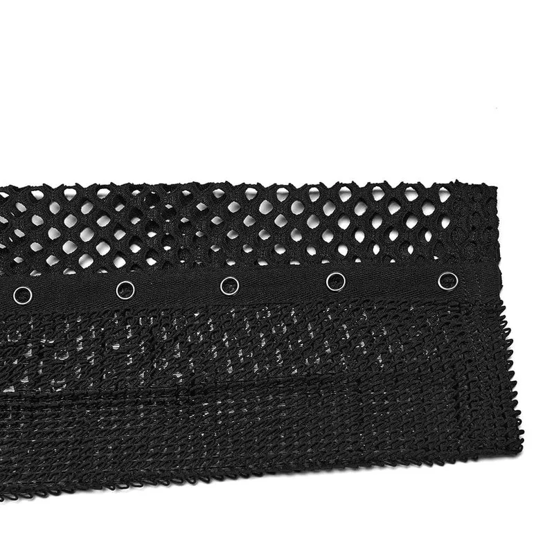 Herren Punk Eyelets Mesh T-Shirt