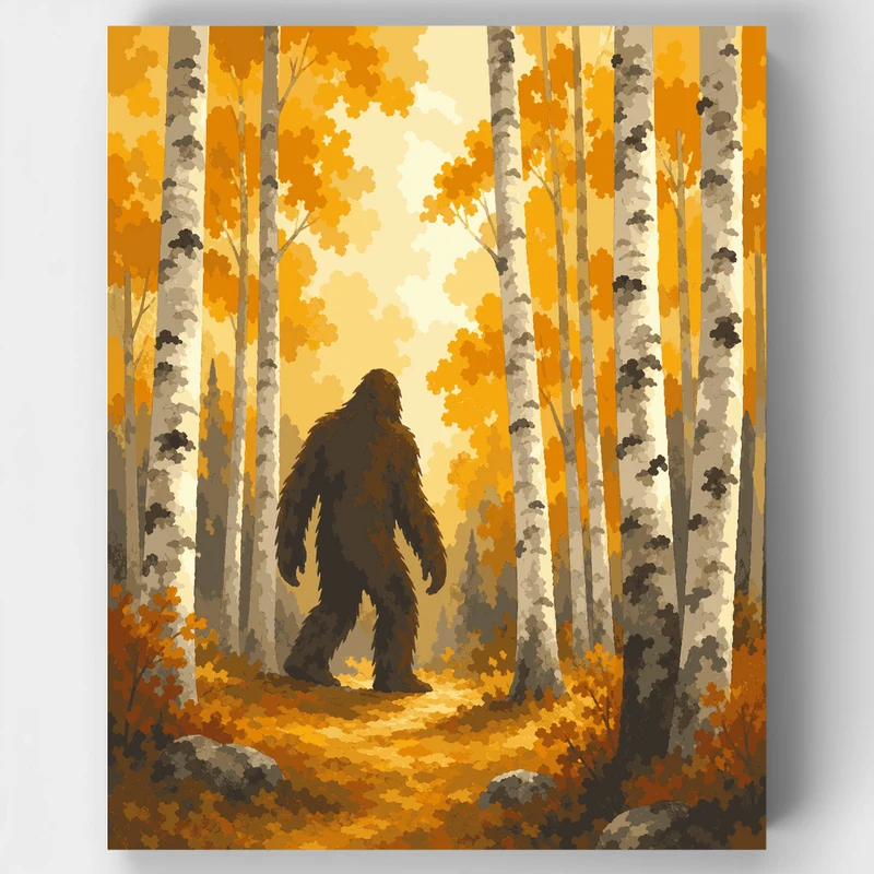 Birch Forest Bigfoot - Paint by Numbers Kit