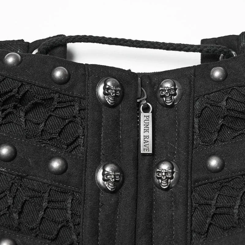 Punk-Unterbrustkorsett mit Schnürung und Nieten für Damen