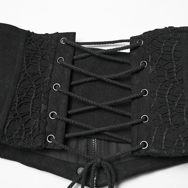 Punk-Unterbrustkorsett mit Schnürung und Nieten für Damen