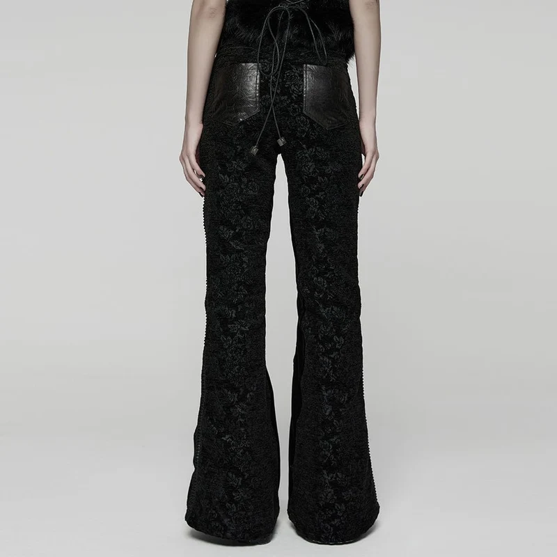 Schlaghose mit Punk-Jacquard-Schnalle für Damen
