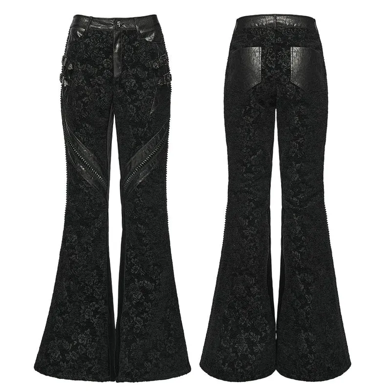 Schlaghose mit Punk-Jacquard-Schnalle für Damen